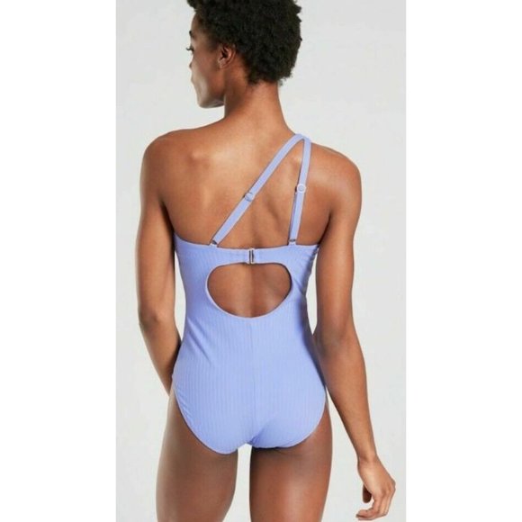 Athleta One-Shoulder Lavender One Piece Swimsuit size 16 - Picture 2 of 9